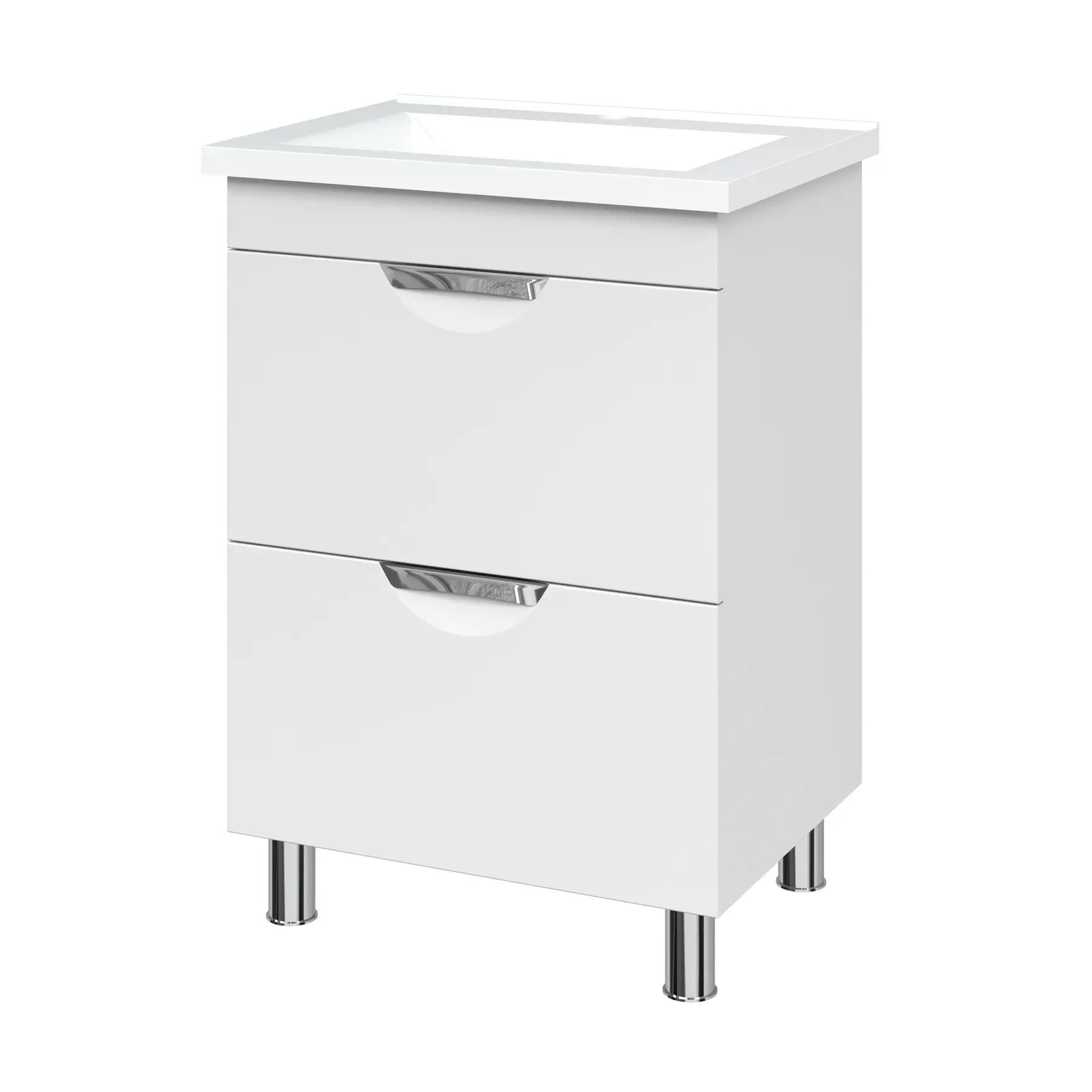Тумба для ванной Van Mebles Лора 860x800 напольная с умывальником Глория 80 Белый (MRT-000006219)