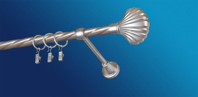 Карниз для штори Plastidea Мушля металевий кручений одинарний з прищіпками D 16 мм 240 см Сатин - фото 1 Карниз для штори Plastidea Мушля металевий кручений одинарний з прищіпками D 16 мм 240 см Сатин - фото 1