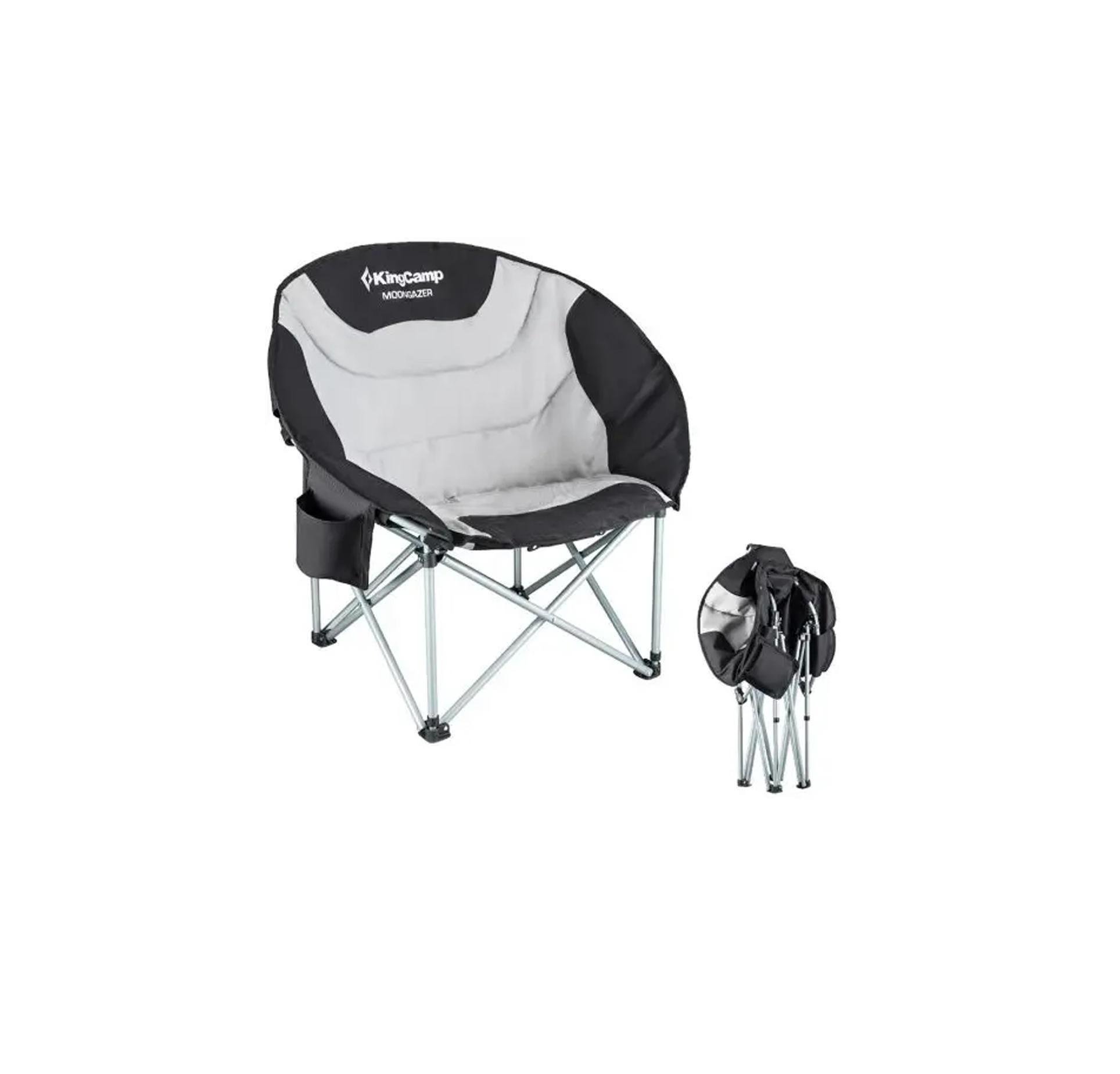 Розкладне крісло KingCamp Moon Camping Chair with Cooler Black/Grey (1026-KC3989 black/grey)