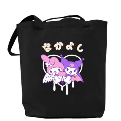 Шоппер Kuromi and My Melody 37x41 см Черный (12695552-2-181389)