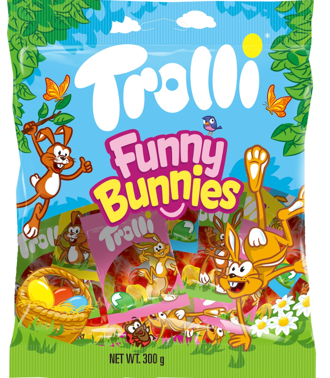 Цукерки желейні Trolli Easter Funny Bunnies Lolly Mini Pack Bag 300 г (2494858741)
