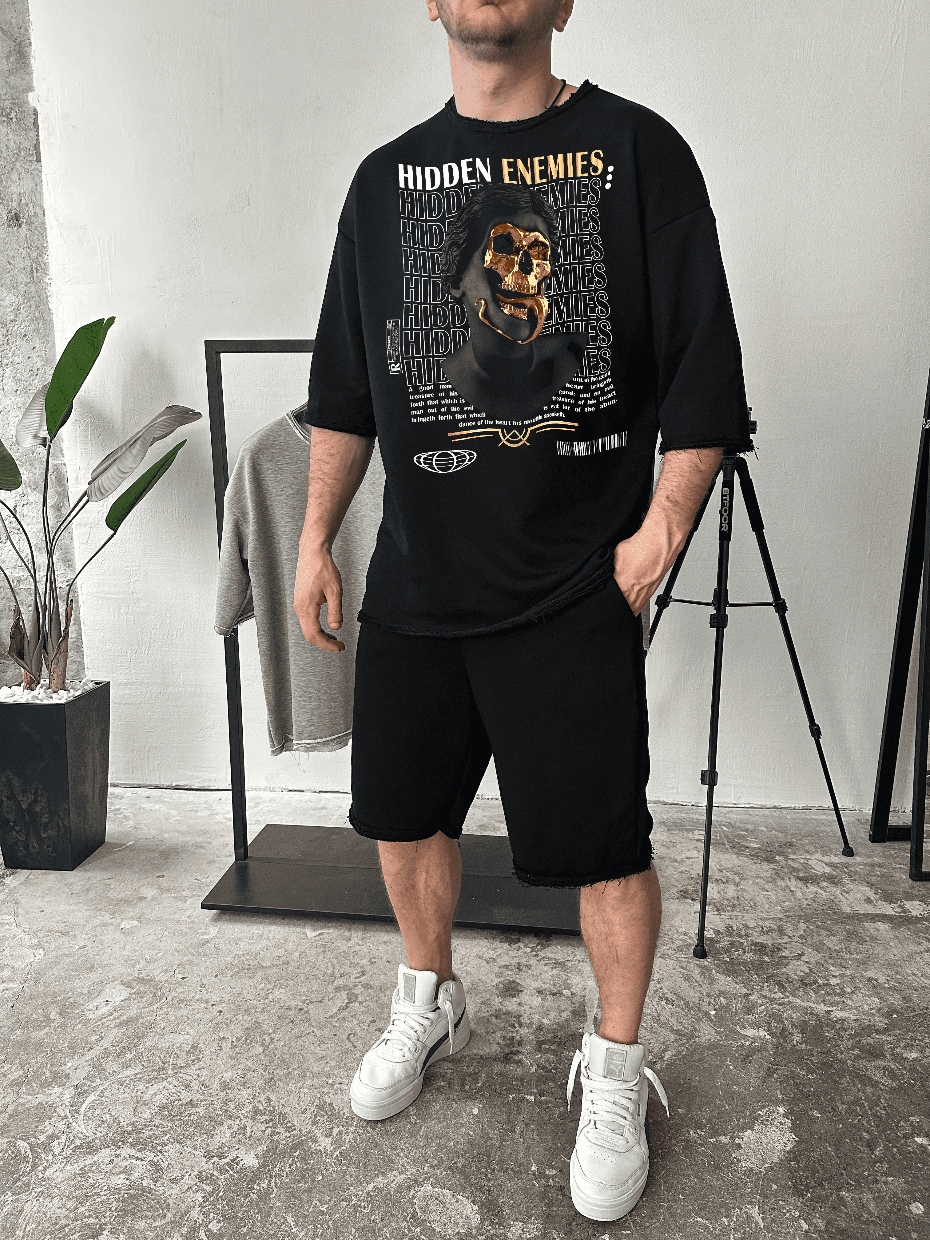 Комплект футболка та шорти ДТФ 53-050 S Чорний (24182)