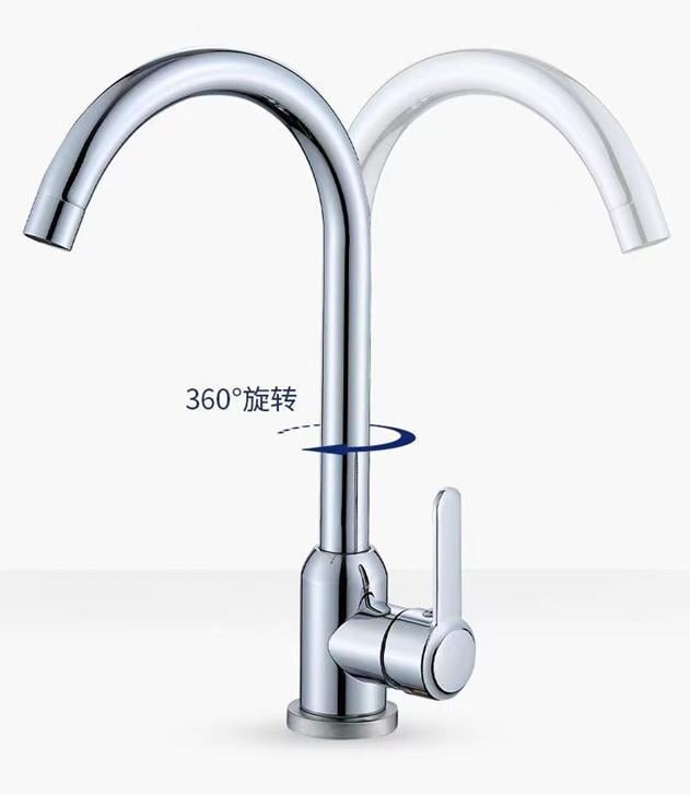 Смеситель высокий Sofo Su_01 для мойки хромированный однорычажный для горячей и холодной воды - фото 2