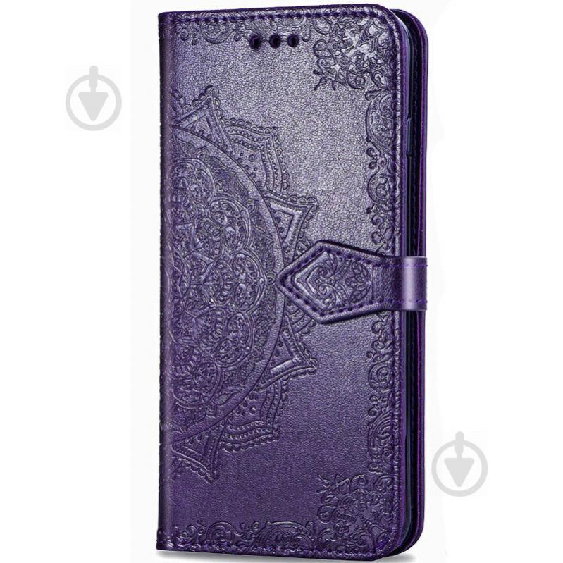 Кожаный чехол-книжка Epik Art Case с визитницей для Samsung Galaxy A10s Фиолетовый (768656)