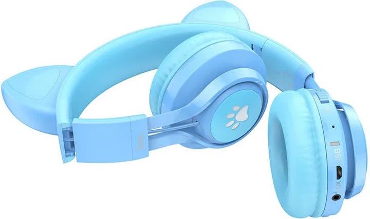 Наушники Hoco W39 Cat Ear Bluetooth 5,3 Wireless Blue - фото 2 Наушники Hoco W39 Cat Ear Bluetooth 5,3 Wireless Blue - фото 2