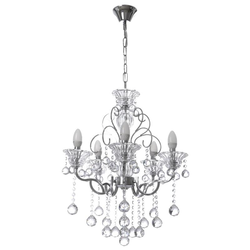 Люстра свеча подвесная прованс хрустальная Brille BCL-656S/5 E14 CH