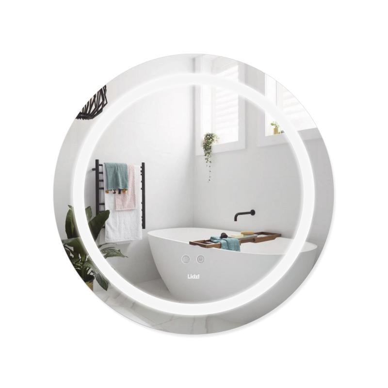 Зеркало Lidz Aria R600 с LED-подсветкой Touch/антизапотеванием/димером/регулировкай яркости (2622385760)