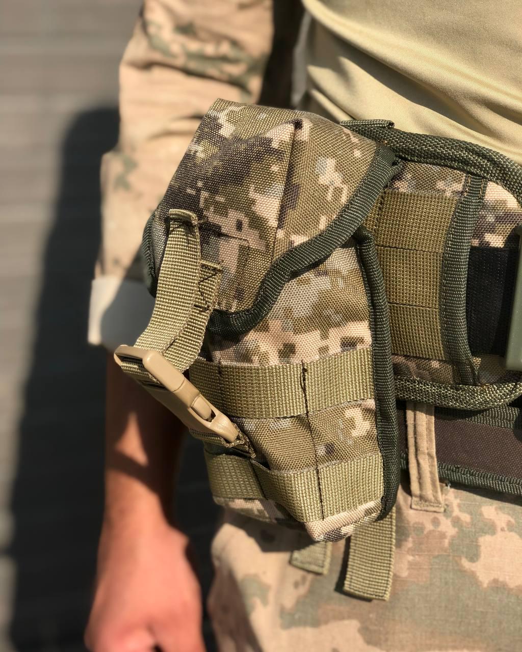 Подсумок для магазинов АК закрыт с клапаном на системе Molle Пиксель (PP-2)