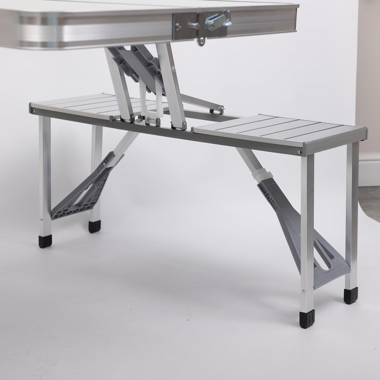 Стіл-трансформер складаний алюмінієвий та 4 стільці (6855) - фото 3 Стіл-трансформер складаний алюмінієвий та 4 стільці (6855) - фото 3