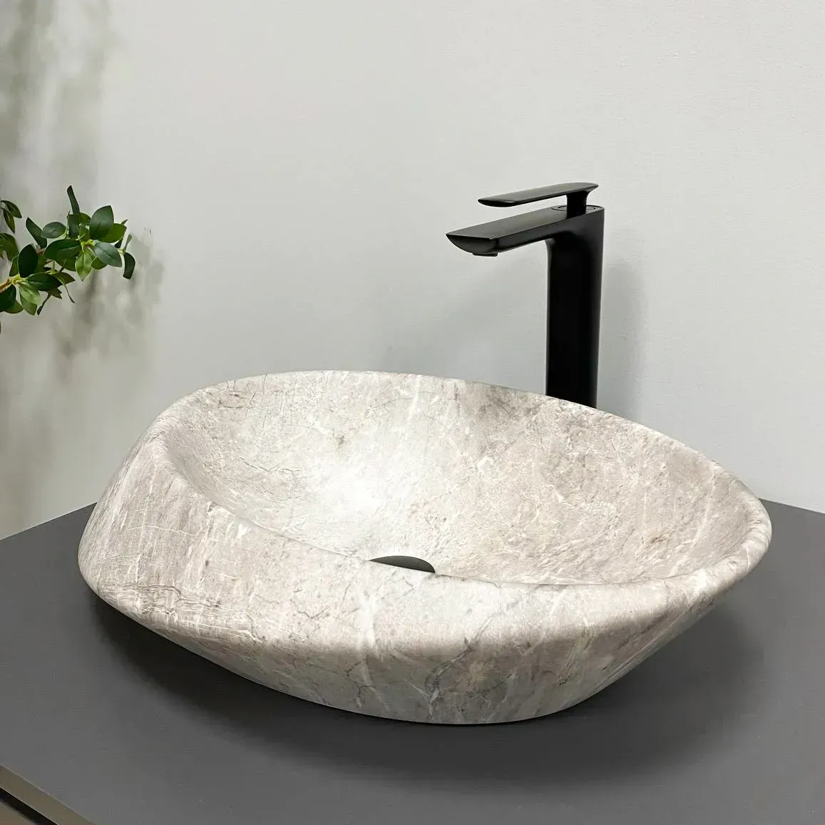 Раковина накладная VBI ROTELLO овальная 510x375 мм Серый (RM-VBI-017101)