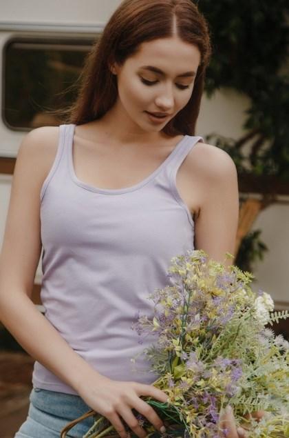 Майка жіноча бавовняна на широких бретельках Vivioji XL Ліловий (12408) Майка жіноча бавовняна на широких бретельках Vivioji XL Ліловий (12408)