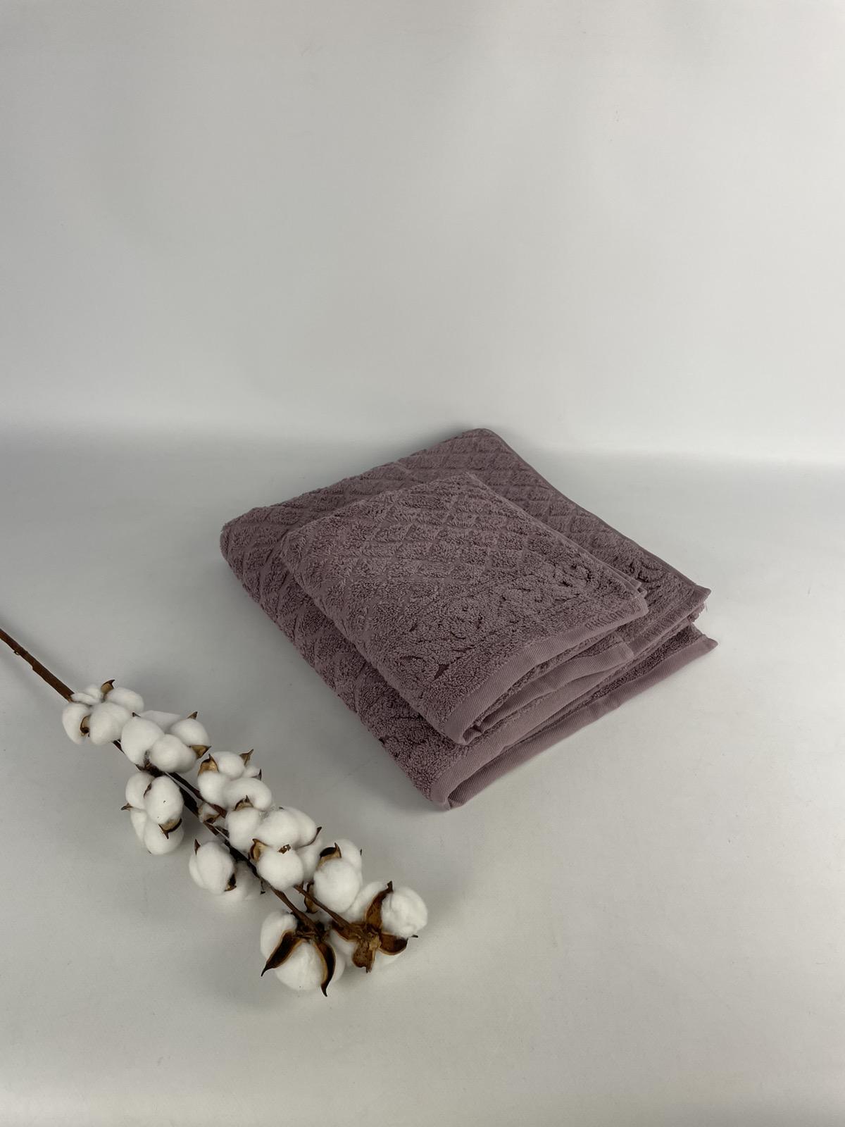 Набор полотенец Philippus Delux Cotton Ibiza Е963 2 шт. в фирменой коробке Фиолетовый (CN37312)