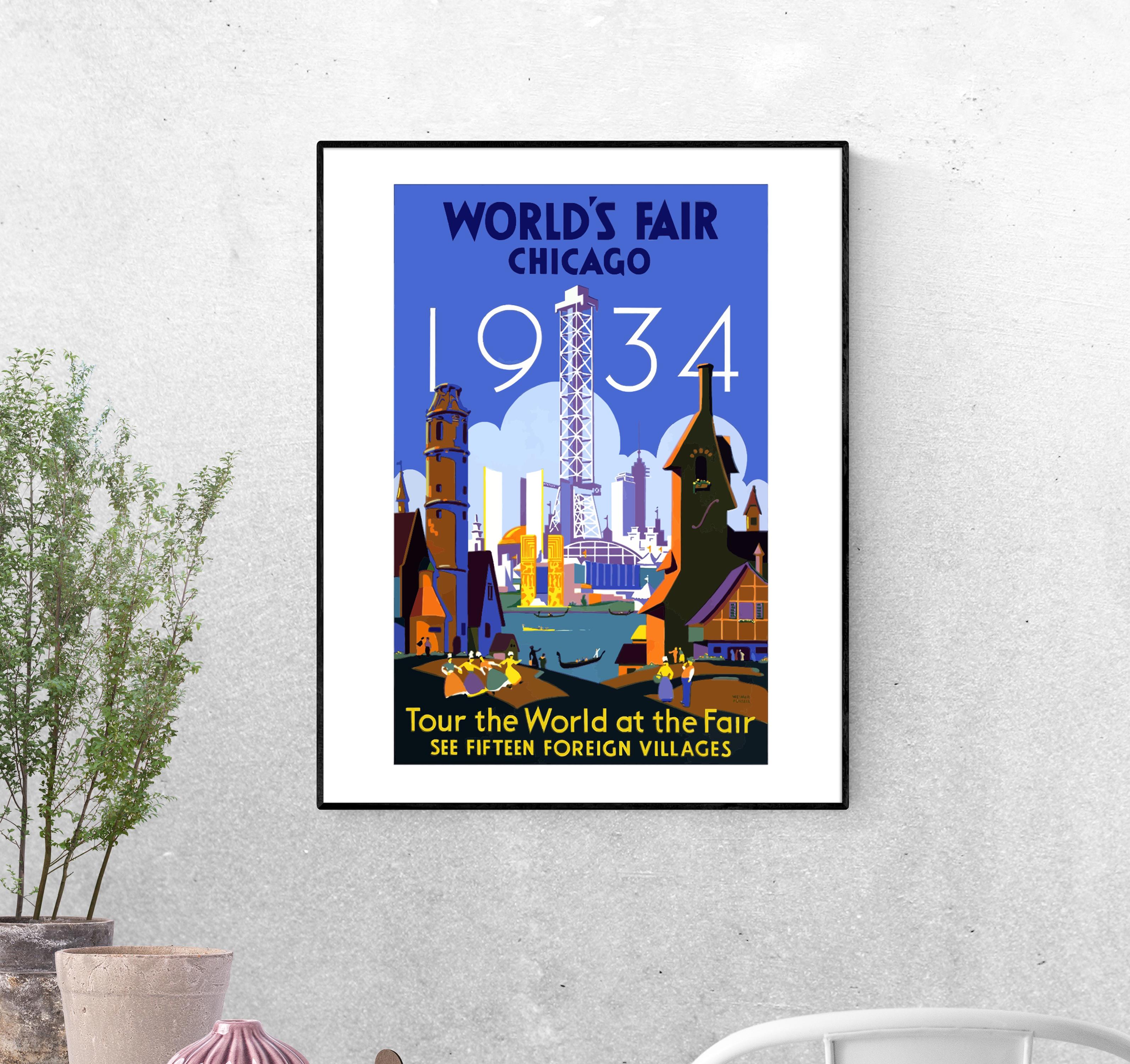 Тревел-постер Мировая выставка в Чикаго 1934 г формат А-0