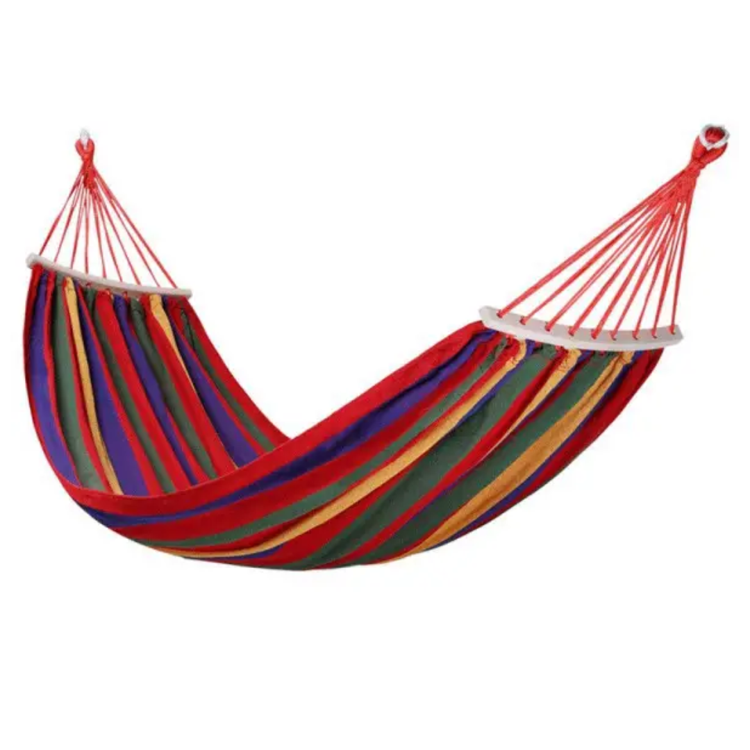 Гамак подвесной тканевый с перекладиной Красный (p-32)