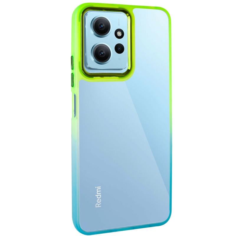 Протиударний Чохол TPU+PC Fresh sip series для Xiaomi Redmi Note 12 4G Бірюзовий/Лимонний