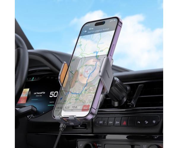 Держатель автомобильный Hoco HW7 15W 2A с функцией беспроводной зарядки Black - фото 4