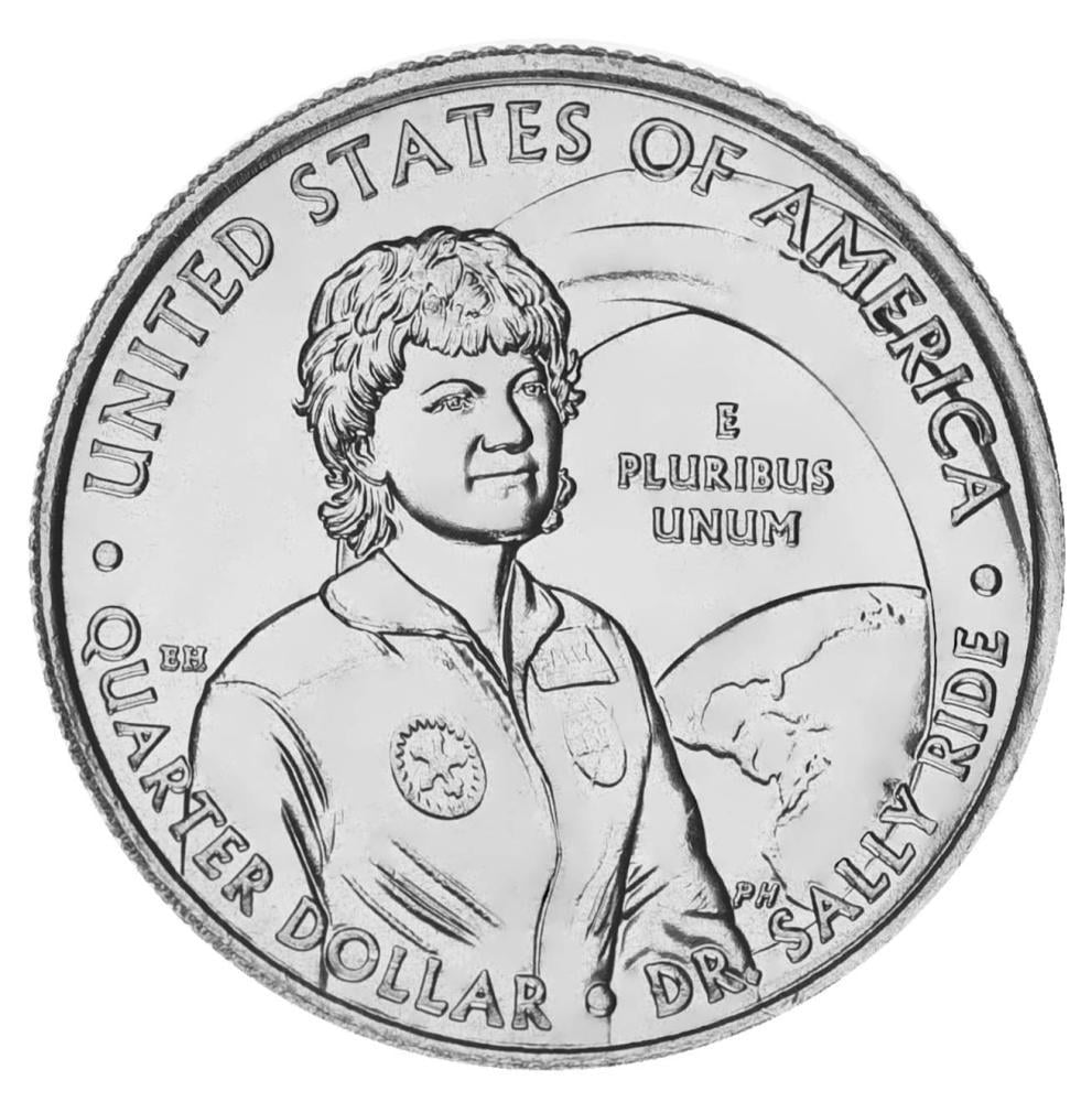 Коллекционная монета США 25 центов 2022 UNC P Женщины Америки - Астронавт Салли Райд (М17259)