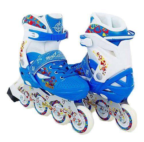 Роликовые коньки Z096 раздвижные р. 30-33 Белый/Синий (60363004)