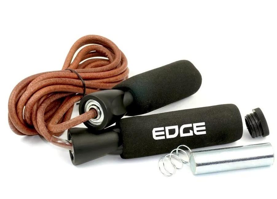 Скакалка кожаная EDGE Pro Line ESK-2 с обвесниками 300 см Черный