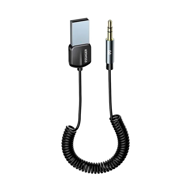 Автомобильный Bluetooth-адаптер Essager EBT-YH01-P 5.0 AUX-приемник с микрофоном