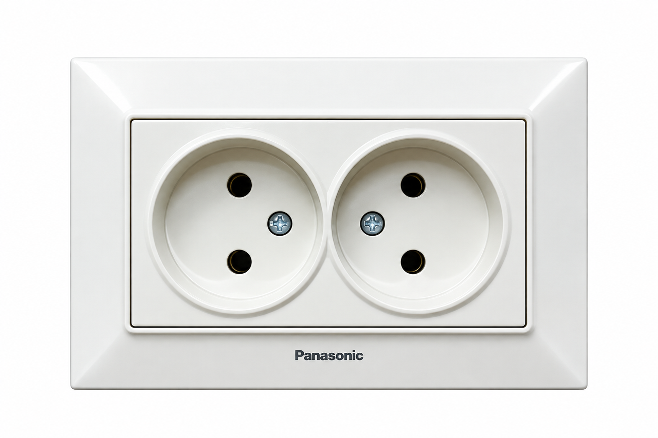 Розетка 2-я Panasonic Arkedia Slim Кремовый
