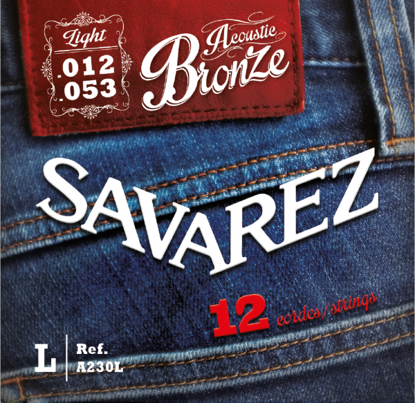 Струны для 12-струнной акустической гитары Savarez 80/20 Bronze A230L 12-53 (128145)