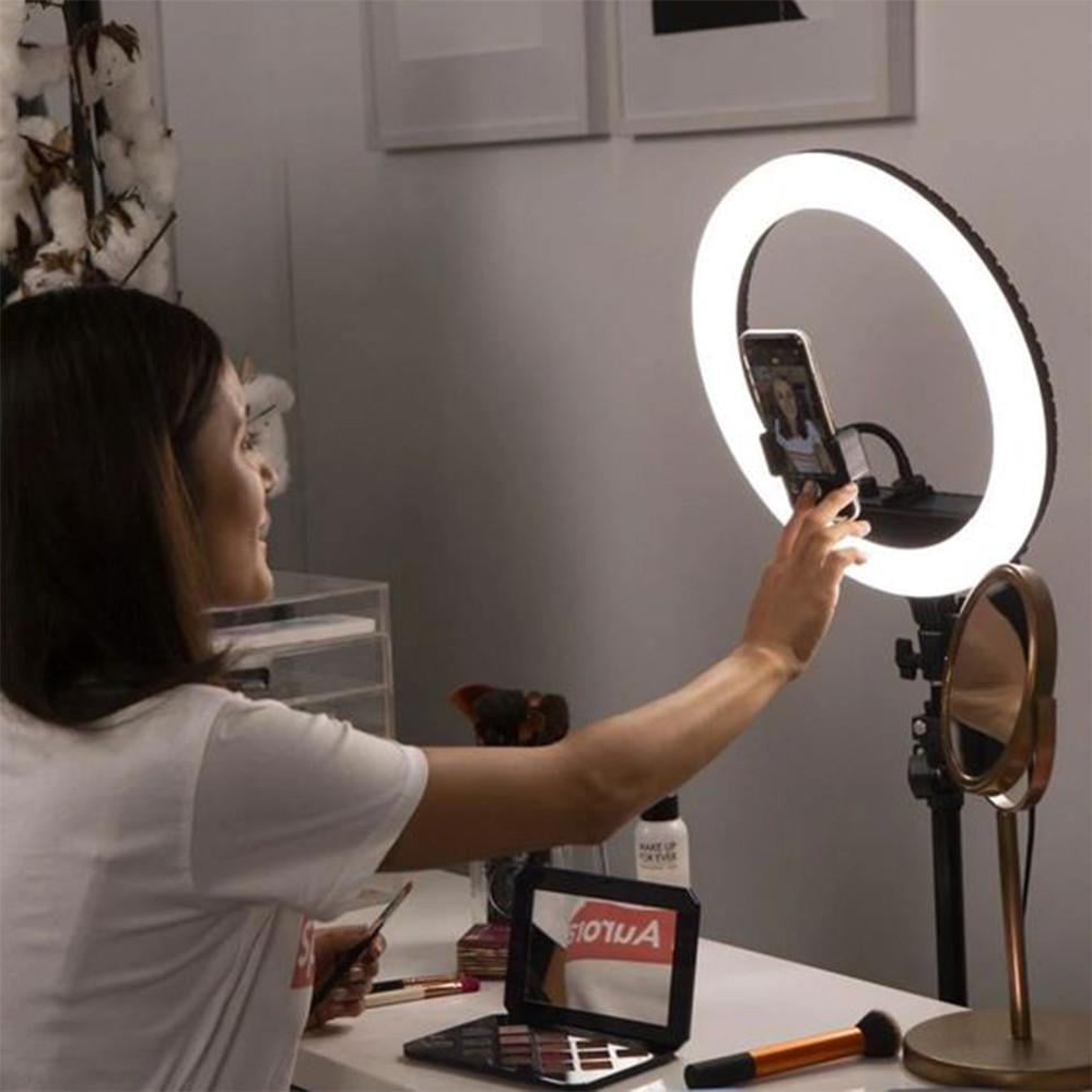 Кольцевая лампа Ring Light HQ-18 55W SMD PRO светодиодная усиленный штатив - фото 10 Кольцевая лампа Ring Light HQ-18 55W SMD PRO светодиодная усиленный штатив - фото 10