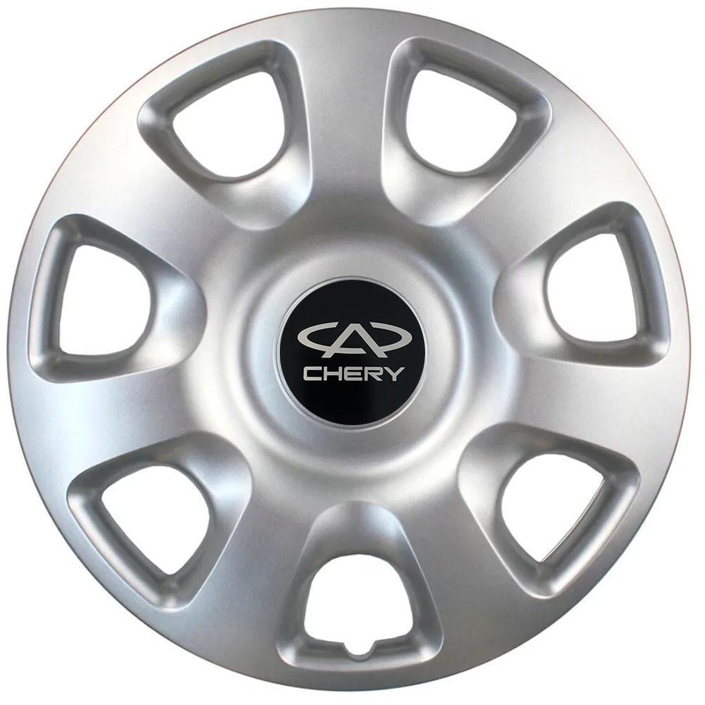 Колпаки SJS 336 с логотипом Chery R15 4 шт. Серебряный (2654558790)