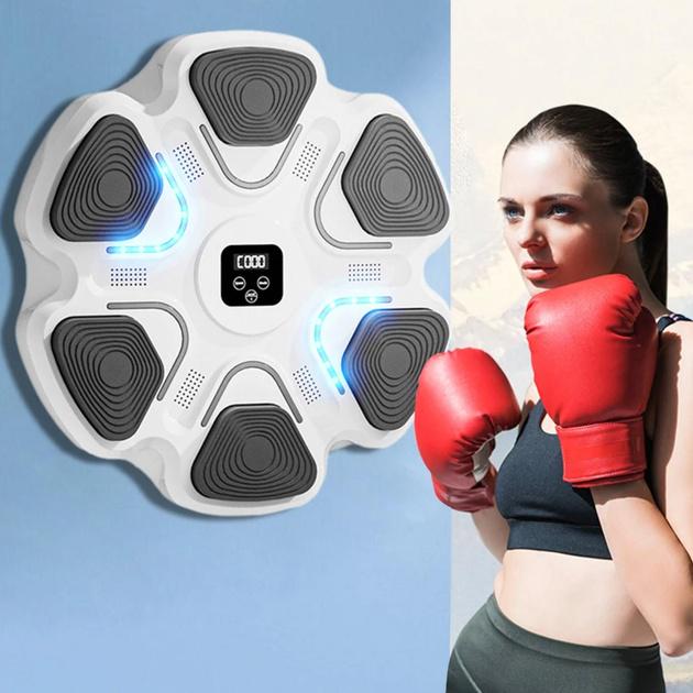 Боксерский тренажер настенный с Bluetooth с LED подсветкой Белый/Черный (23565356) - фото 5 Боксерский тренажер настенный с Bluetooth с LED подсветкой Белый/Черный (23565356) - фото 5