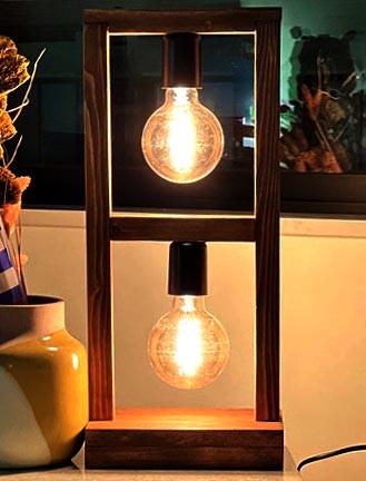 Светильник настольный из дерева Бернис Капучино (НСС-000909)