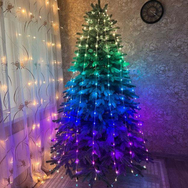 Smart-гірлянда 250 LED з керуванням зі смартфона 2,5 м Зелений/Різнокольоровий (25744267)