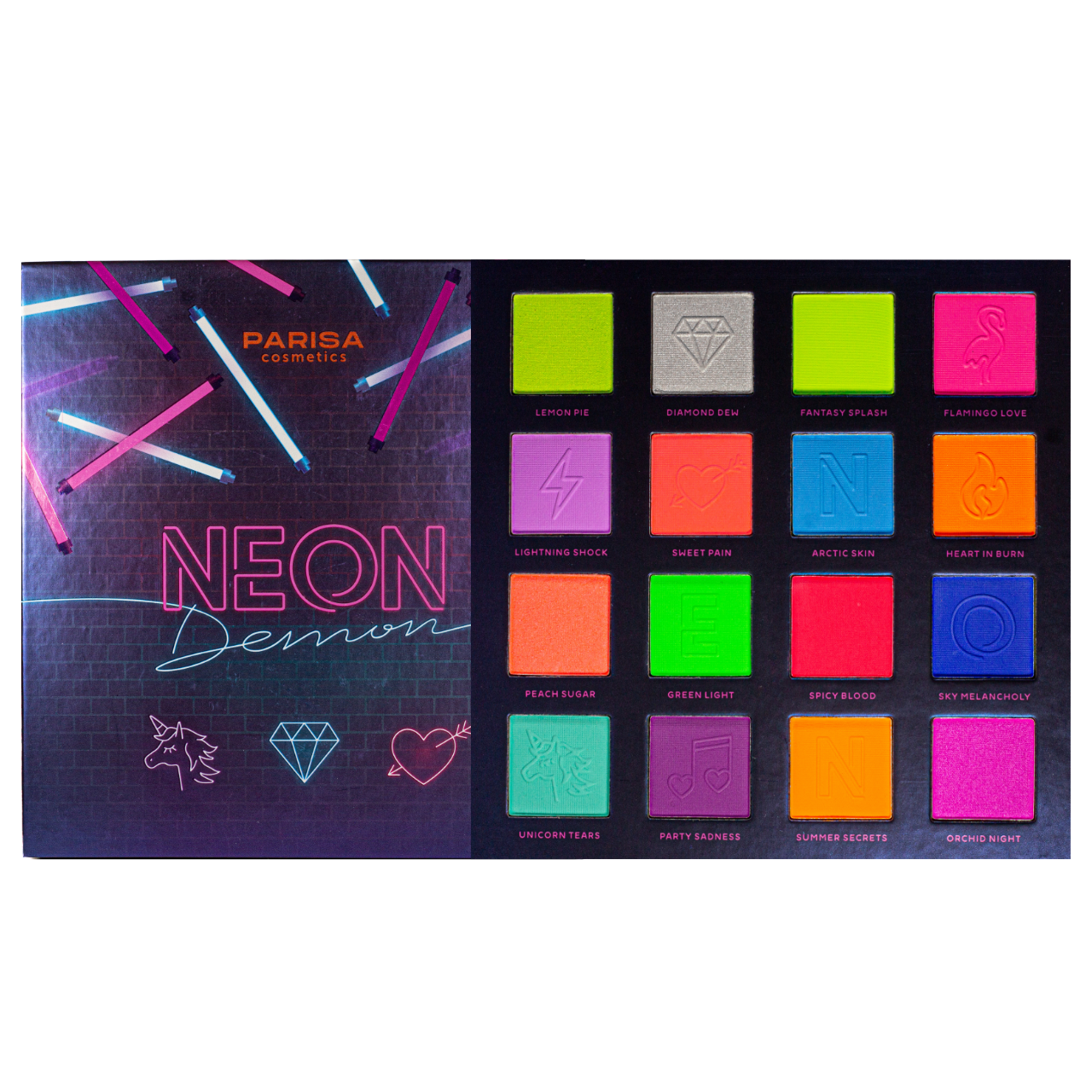 Тени для век Parisa Cosmetics Mystery E-716 № 4 Neon 16 цветов