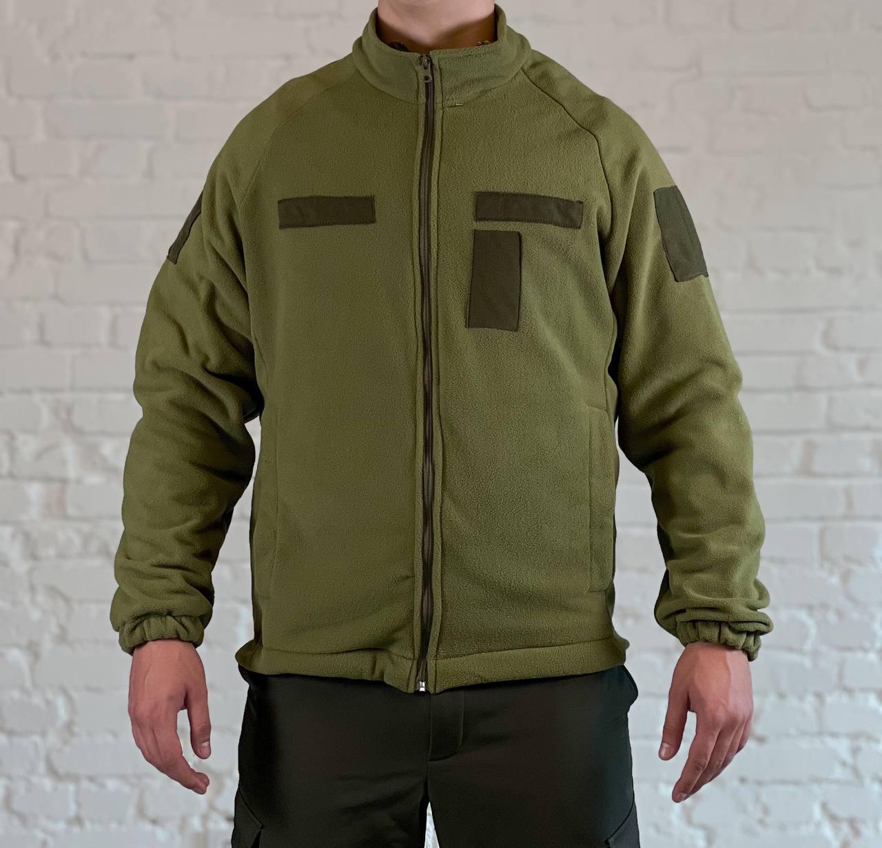 Кофта флисовая на змейке S р. 46 Оливковый (174)