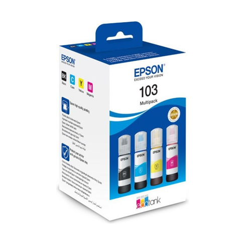Контейнер з чорнилом Epson 103 CMYK EcoTank 4 кольори х 65 мл (103CMYK)