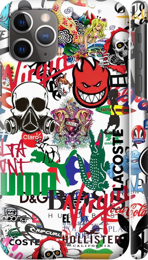 Чехол на iPhone 11 Pro Max Many different logos (4022c-1723-42517)