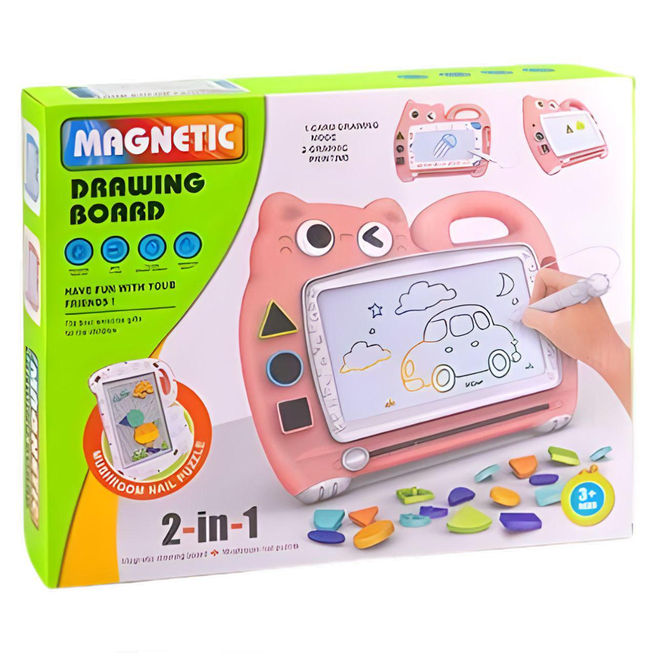 Дошка двостороння XZ 1071 B магнітна з пазлами Рожевий (31237621)