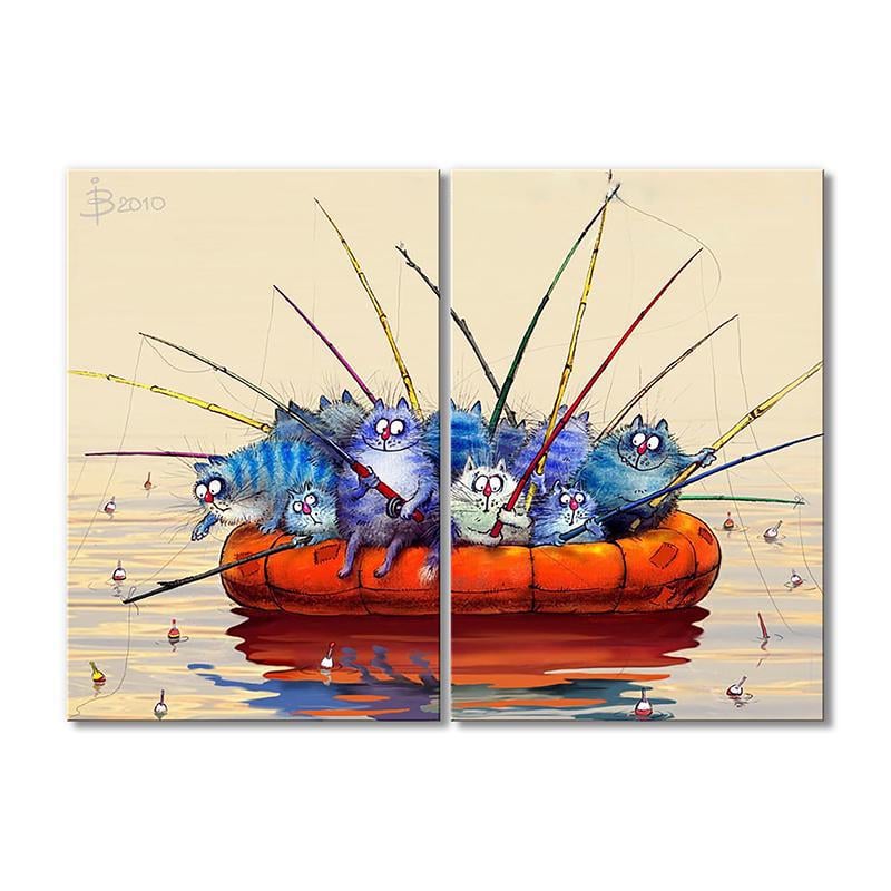 Модульная картина Утренняя рыбалка 2 модуля 80x120 см