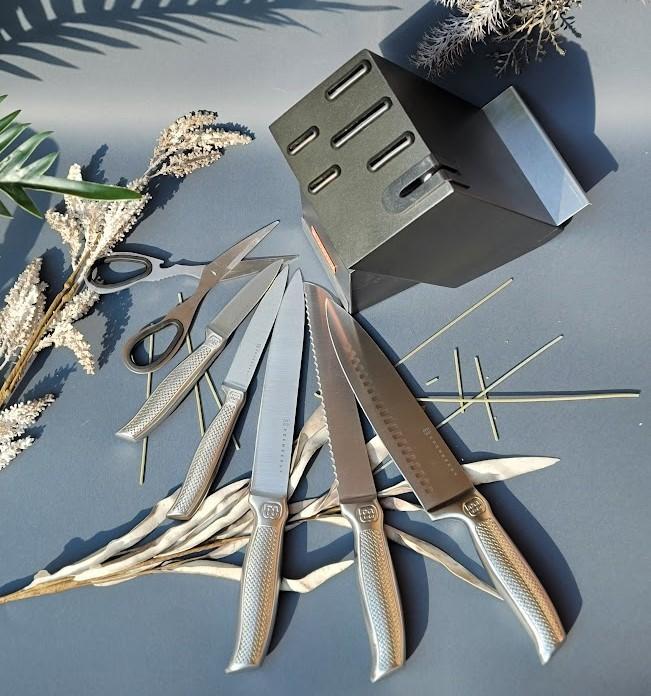 Набор кухонных ножей с деревянной подставкой Edenberg EB-11023 7 предметов (2530555726) - фото 2 Набор кухонных ножей с деревянной подставкой Edenberg EB-11023 7 предметов (2530555726) - фото 2