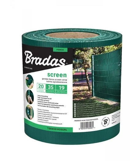 Стрічка для паркану Bradas 19 см x 35 м 450 г/м2 Зелений