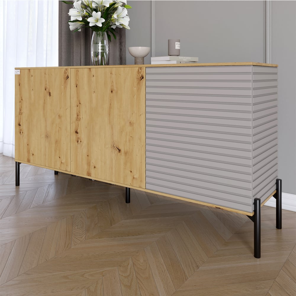 Комод Lion Грей 154x38x76,5 см Дуб Артизан/Кашемир (LION-041809)