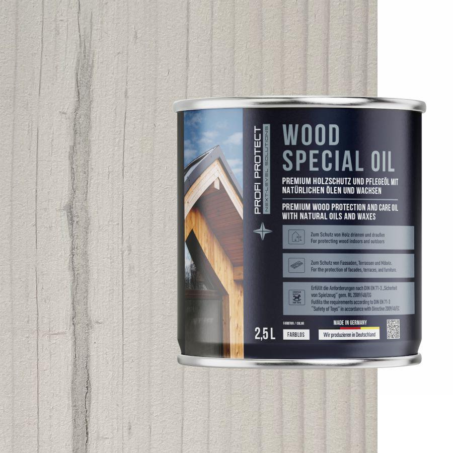 Лазур на основі бджолиного воску і лляної олії ProfiProtect Wood Special Oil 2,5 л Nordic/White/300 (22557126) - фото 1