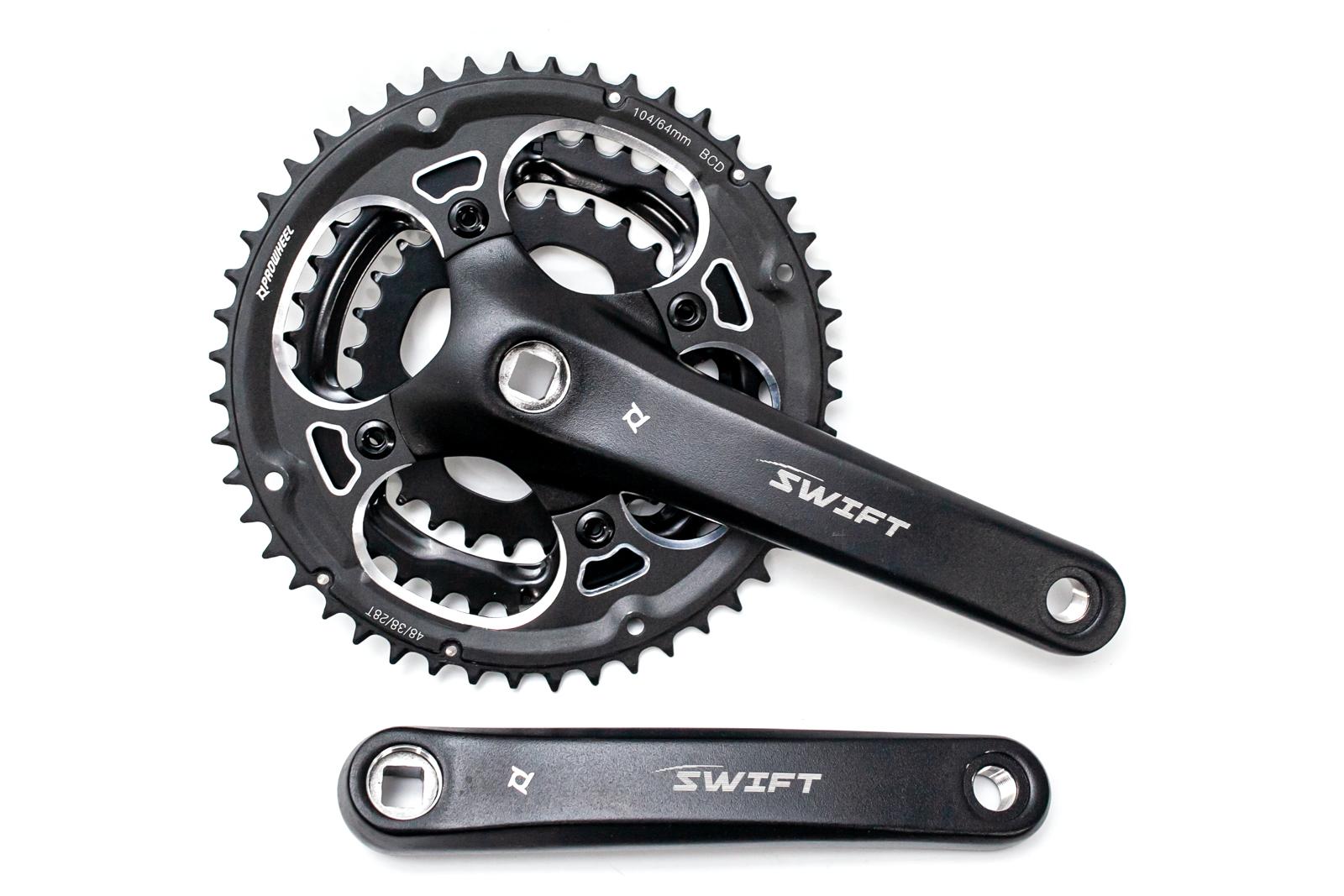 Шатун велосипедний PROWHEEL SWIFT-201P Al 175 мм 28-38-48Т c PI захистом під квадрат (CHWs-179-1)
