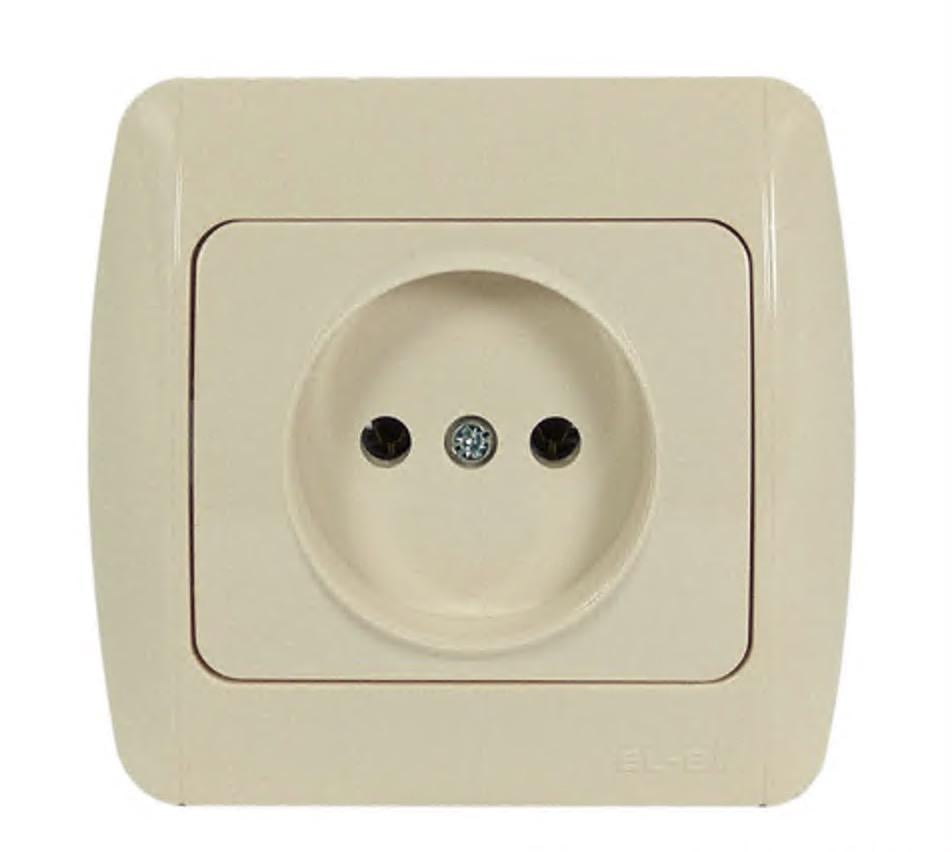 Розетка одинарная без заземления EL-BI Zirve Fixline Кремовый (00000000321)