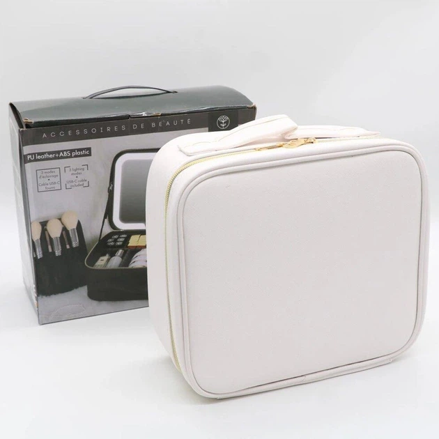 Косметичка с зеркалом и LED-подсветкой 26х23х11 см Белый