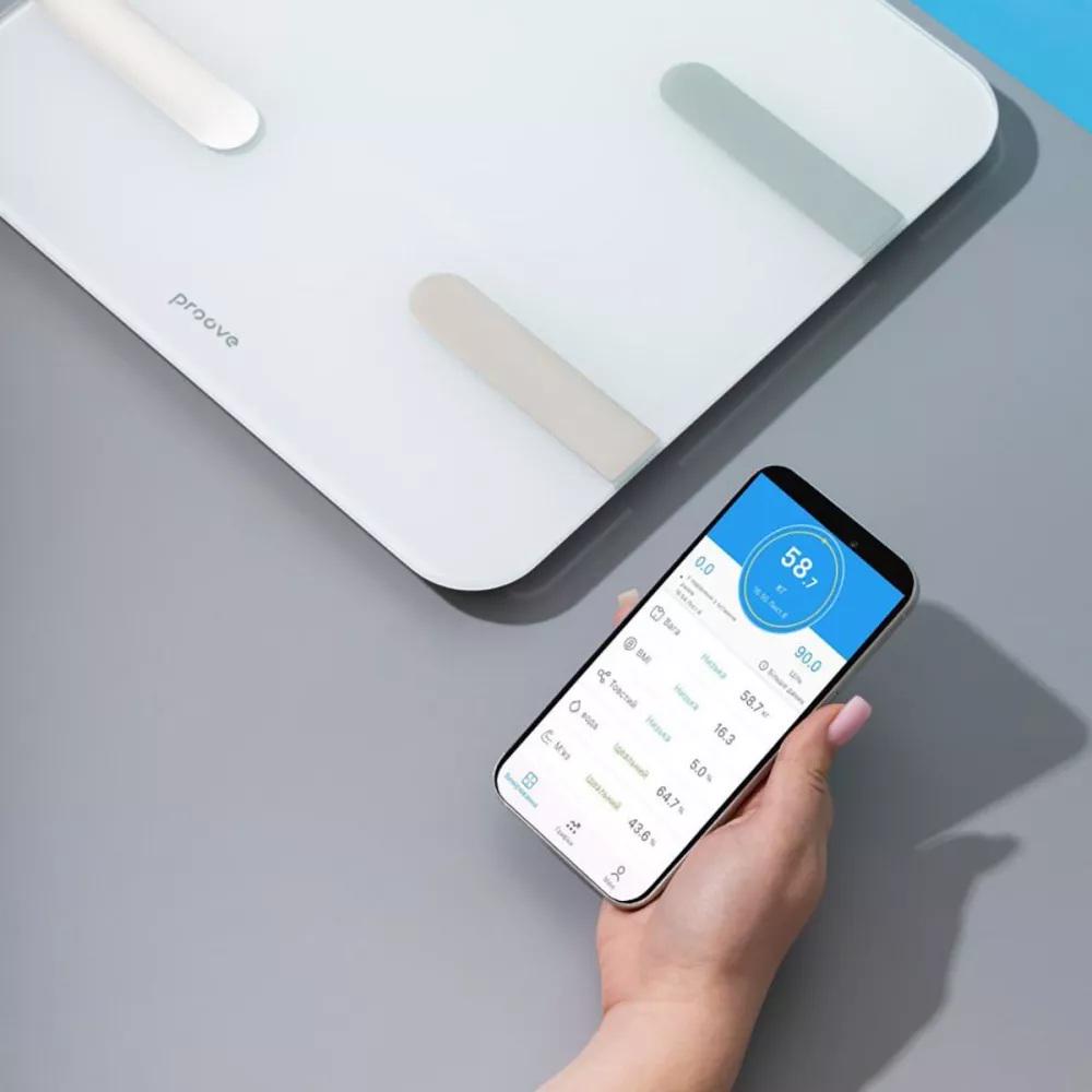 Весы напольные Proove SLBP00010002 Bluetooth аналитические до 180 кг (621166) - фото 6 Весы напольные Proove SLBP00010002 Bluetooth аналитические до 180 кг (621166) - фото 6