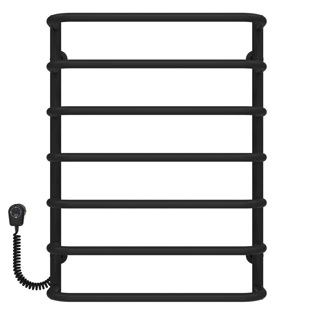 Полотенцесушитель электрический Deffi Стандарт П7 EF16 левое подключение крашеная сталь 500х700 мм Черный (D.SS.70.50.7.EBL5)