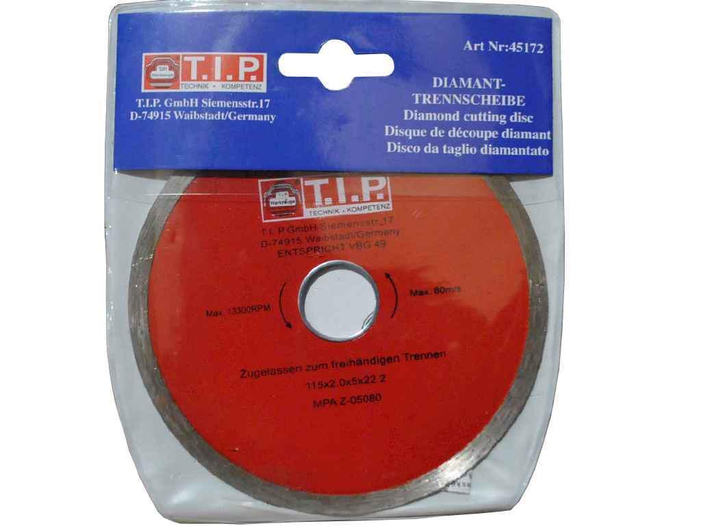 Диск алмазний Т.I.P. для плитки 115х22,2 мм (103652)