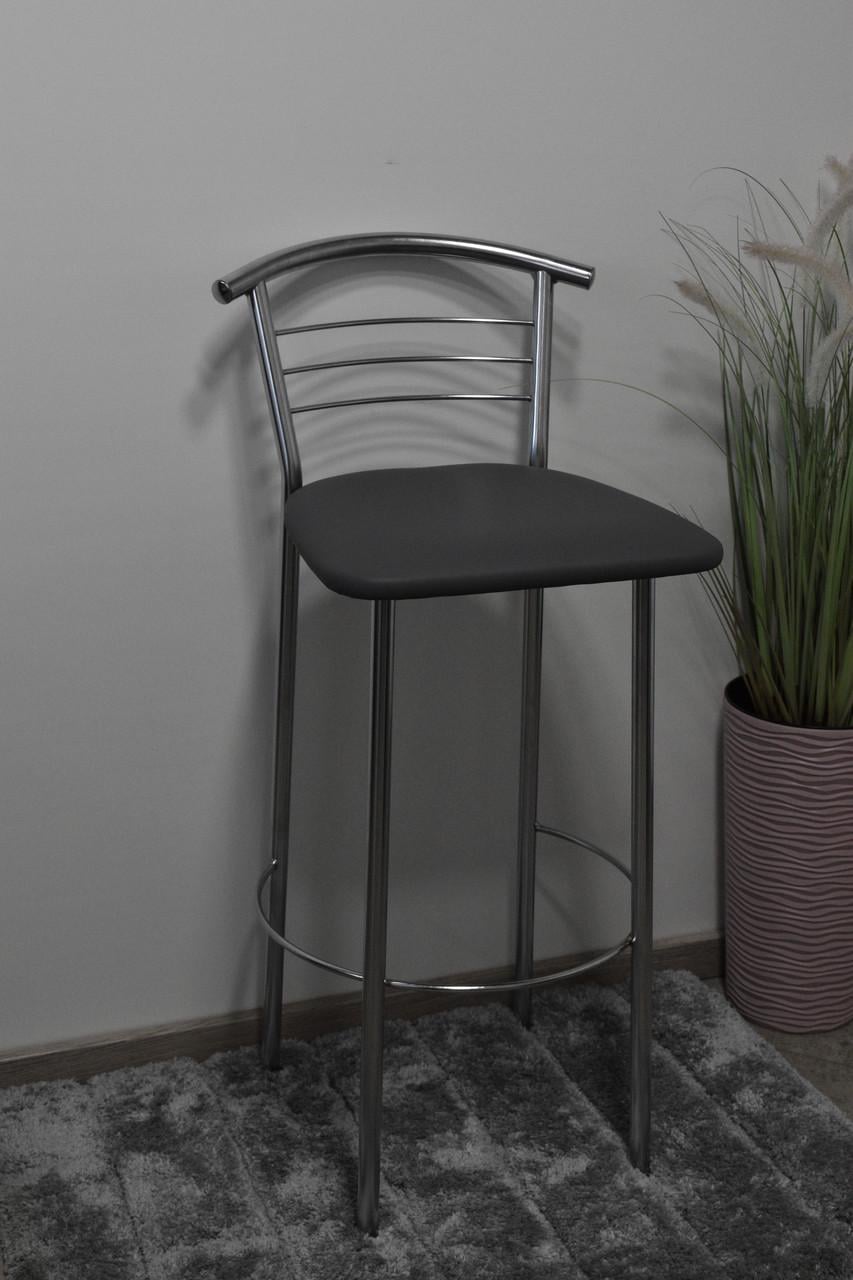 Барний стілець Маркос Хокер 47х48х97 см Темно-сірий/Хром (29519054)