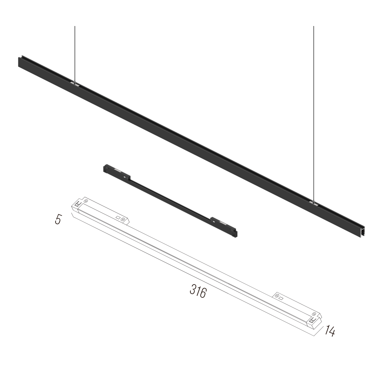 Світильник магнітний трековий MERALLI LINE316 9W 3000K/6000K регульована WIFI 2,4G TUYA Чорний (TRVB0L316) - фото 2 Світильник магнітний трековий MERALLI LINE316 9W 3000K/6000K регульована WIFI 2,4G TUYA Чорний (TRVB0L316) - фото 2