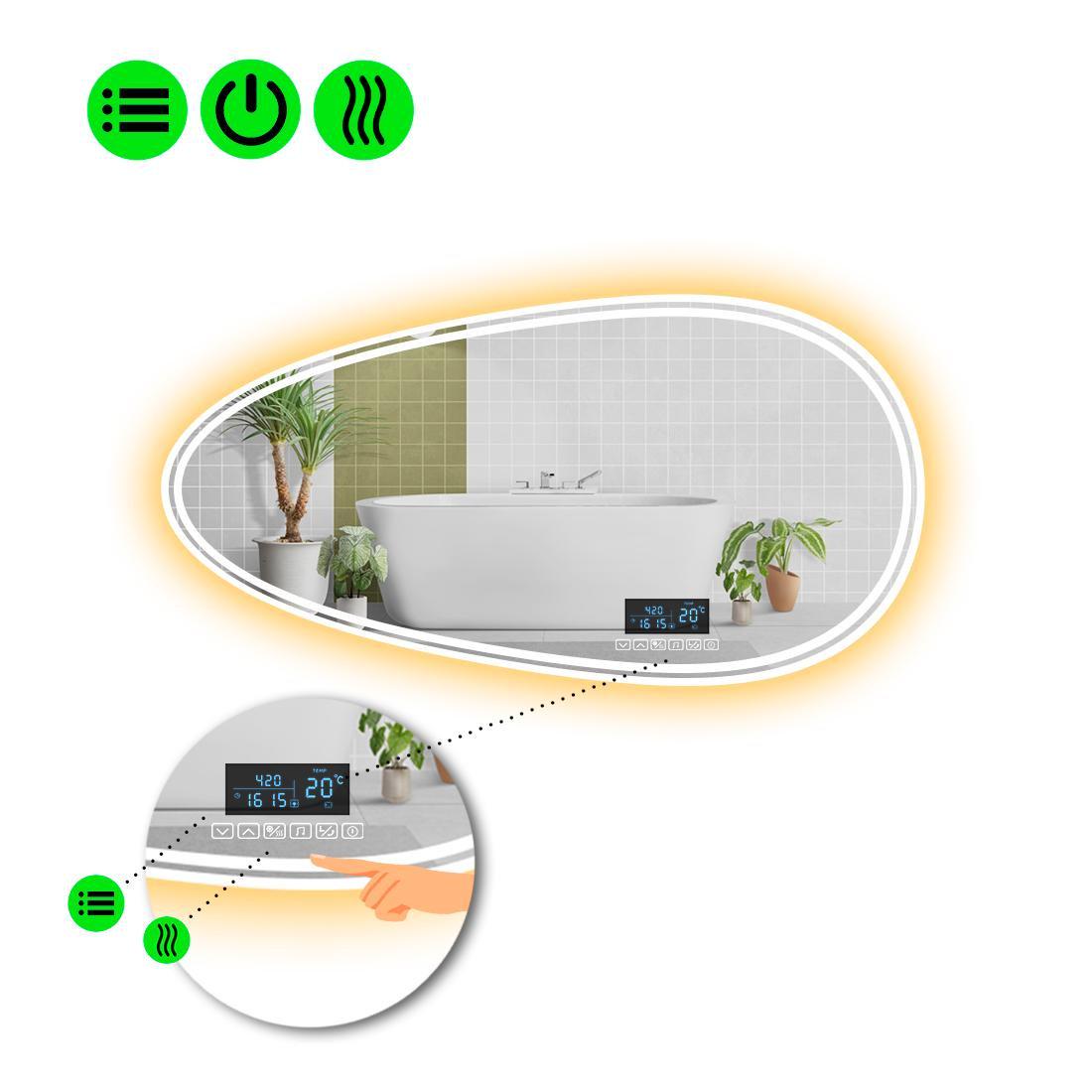 Зеркало с LED подсветкой Occhio 4 с Smart-блоком и подогревом 80x40 см (8994380)